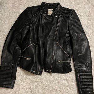 Zara leather sheepskin jacket